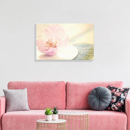 Zacht roze Cherry Blossom Flower Canvas Afdruk (Insitu (Woonkamer))