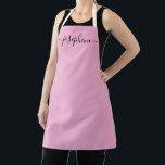 Zacht Roze Chique Elegant Script Naam Gift Schort<br><div class="desc">Verhoog je kook- en bakervaring met het Soft Pink Chic Elegant Script Gift Custom Name Schort. Dit schort voegt niet alleen een vleugje verfijning toe aan uw keukenkleding, maar maakt ook een geweldige cadeauoptie. Chique en Elegant: De zacht roze kleur en het elegante script ontwerp combineren tot creëer een chique...</div>