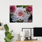 Zacht roze chrysanthemum poster (Thuiskantoor)