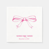 Zacht Roze Coquette Bow Gepersonaliseerde servet (Voorkant)