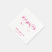 Zacht Roze Coquette Bow Gepersonaliseerde servet (Hoek)