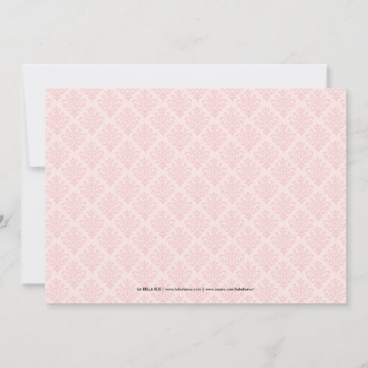 Zacht Roze Damask Celtic Cross First Communation Kaart (Achterkant)