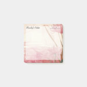 Zacht Roze Delicate Bloemen Trendy 3" x 3" Post-it® Notes (Voorkant)