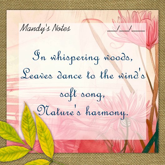 Zacht Roze Delicate Bloemen Trendy 3" x 3" Post-it® Notes