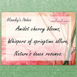 Zacht Roze Delicate Bloemen Trendy 4" x 3" Post-it® Notes