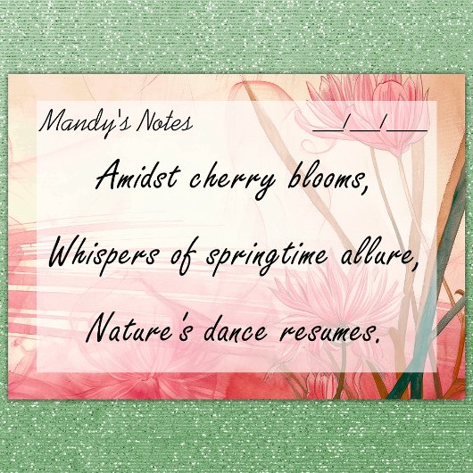 Zacht Roze Delicate Bloemen Trendy 4" x 3" Post-it® Notes