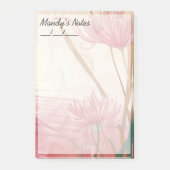 Zacht Roze Delicate Bloemen Trendy 4" x 6" Post-it® Notes (Voorkant)