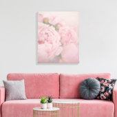 Zacht Roze Elegant Floral Peonies Canvas Afdrukken (Insitu (Woonkamer))