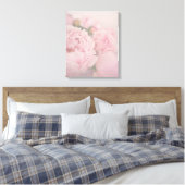 Zacht Roze Elegant Floral Peonies Canvas Afdrukken (Insitu (Slaapkamer))