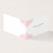 Zacht roze elegante mandala visitekaartje (Buitenkant)