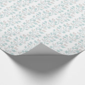 Zacht roze en blauwe wijnstokbloemen bladeren op w cadeaupapier (Hoek)