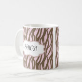 Zacht roze en bruin monogram Lijst Koffiemok (Voorkant links)