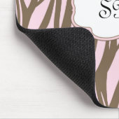 Zacht roze en bruin monogram Lijst Muismat (Hoek)