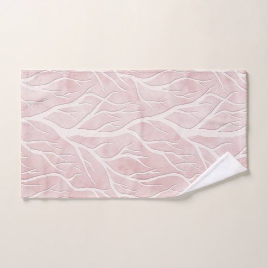 Zacht roze en crème boomtakken bad handdoek (Handdoek)