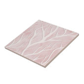 Zacht roze en crème boomtakken tegeltje (Zijkant)