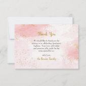 Zacht Roze en Faux Goud Glitter Orthodoxe Doop Bedankkaart (Voorkant)