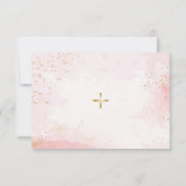 Zacht Roze en Faux Goud Glitter Orthodoxe Doop Bedankkaart (Achterkant)