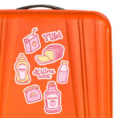 Zacht Roze en Gele pantry Stickers Set