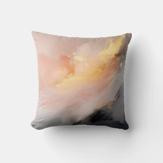 Zacht Roze en Goud Abstract Decoratief Kussen