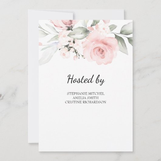 Zacht roze en goudgeometrisch vrijgezellenfeest kaart (Achterkant)