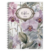 Zacht roze en lavendelorchideeën met Lijst Notitieboek (Voorkant)