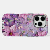 Zacht roze en Paarse bloemfantasie Case-Mate iPhone Case (Achterkant (horizontaal))