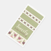 Zacht roze en pruim servet (Hoek)