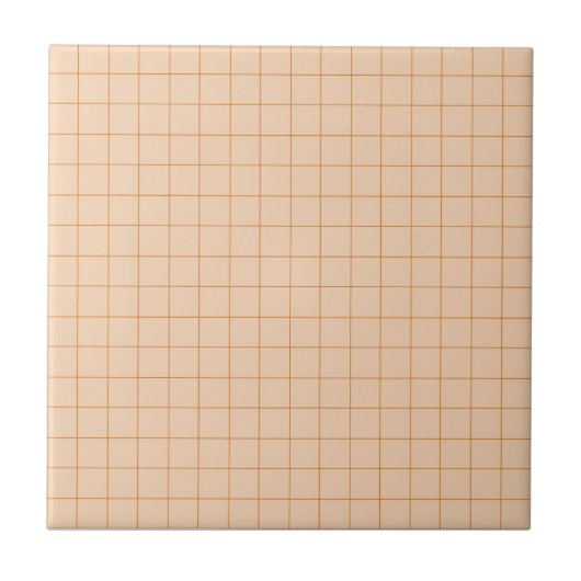 Zacht roze en terracotta geruite retro minimalist tegeltje (Voorkant)