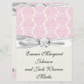 zacht roze en wit bloemig vocht vocht patroon kaart (Voorkant / Achterkant)