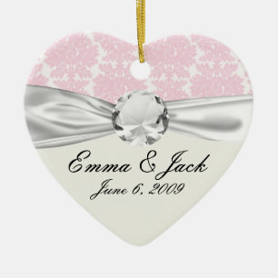 zacht roze en wit bloemig vocht vocht patroon keramisch ornament