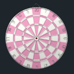 Zacht roze en wit dartbord<br><div class="desc">Zachte roze en witte dartboard</div>