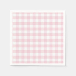 Zacht roze en wit gingham servet