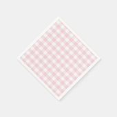 Zacht roze en wit gingham servet (Hoek)