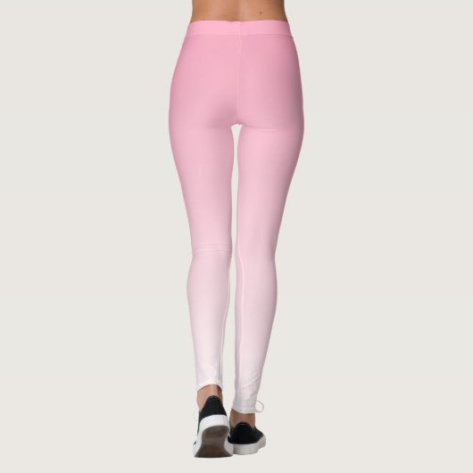 Zacht Roze en Wit Verloop Leggings (Achterkant)