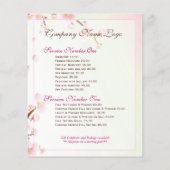 Zacht roze en witte bloesem Natuurlijke Spa Flyer (Achterkant)