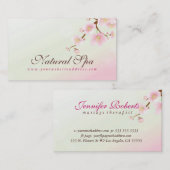 Zacht roze en witte bloesem Natuurlijke Spa Visitekaartje (Voorkant / Achterkant)