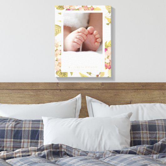 Zacht roze en witte Lijst Canvas Afdrukken (Insitu (Slaapkamer))