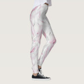 Zacht roze en witte marmer leggings (Rechts)