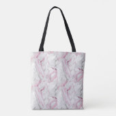 Zacht roze en witte marmer tote bag (Achterkant)