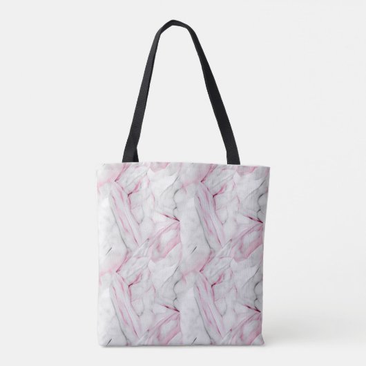 Zacht roze en witte marmer tote bag (Achterkant)