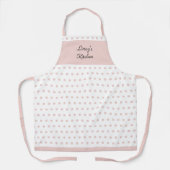 Zacht Roze en Witte Polka Dotted Schort (Voorkant)