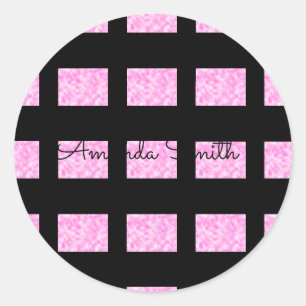 Zacht roze en witte wolk ronde sticker