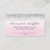 Zacht roze en zilveren Baby showers luierkrabbel Informatiekaartje (Voorkant)