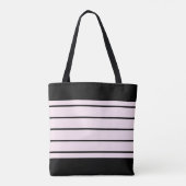 Zacht roze en zwart tote bag (Achterkant)