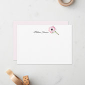 Zacht roze, enkele ventilator, speciaal aangepast notitiekaartje (Voorkant / Achterkant in situ)