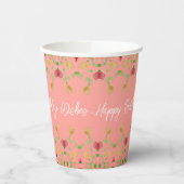 Zacht roze Fancy Floral Papieren Bekers (Links)