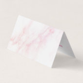 Zacht roze faux marmer visitekaartje (Achterkant)