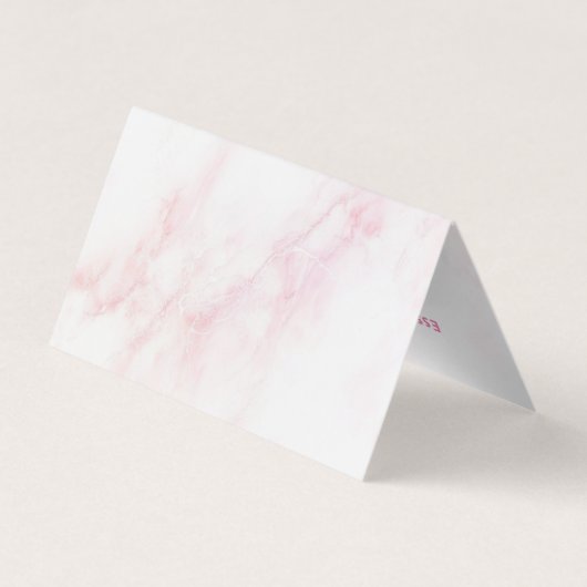 Zacht roze faux marmer visitekaartje (Achterkant)