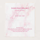 Zacht roze faux marmer visitekaartje (Binnenkant ongevouwen)