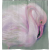 Zacht roze flamingo Pastel Douchegordijn (Voorkant)